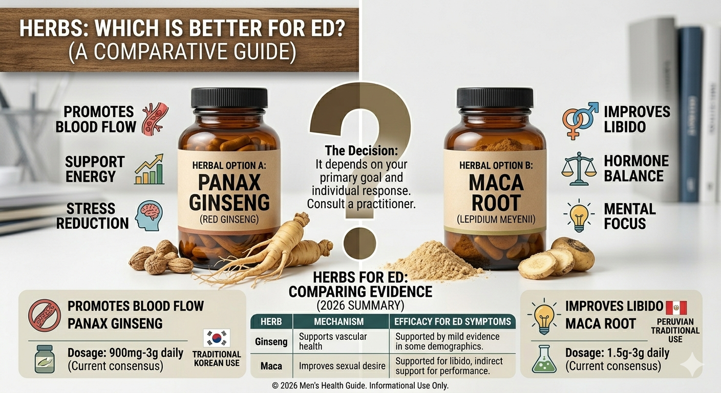 L-Arginine vs Horny Goat Weed comparison for ED